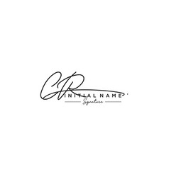 Initial Cr Signature Logo Template Hand Drawn