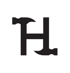 Letter H Hammer Icon Logo