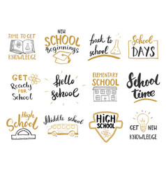 Back To School Calligraphic Letterings Set