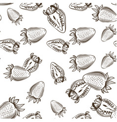 Black And White Seamless Pattern With Strawberries