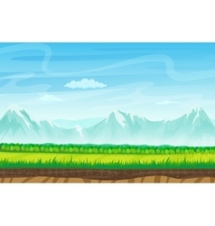 Cartoon seamless nature landscape Royalty Free Vector Image