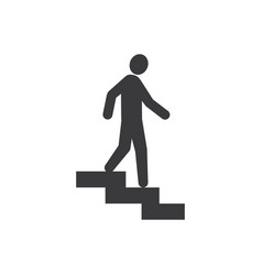 Step Down Icon Isolated Flat Design