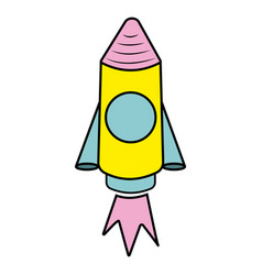 A Cartoon-style Spaceship Rocket Icon Toy