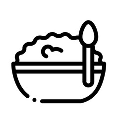 Bowl Cottage Cheese And Spoon Icon