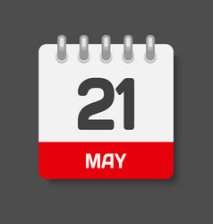 Icon Day Date 21 May Template Calendar Page