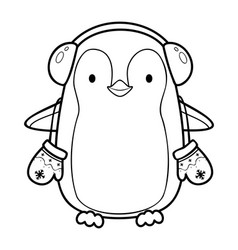 Christmas Coloring Book Or Page Penguin