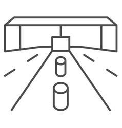 Customs Drive Through Road Tollgate Thin Line