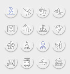 Thailand Line Icon Set