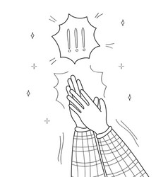 Applaud Hands In Doodle Style Hand Drawn