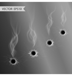 Bullet Holes With Smoke Isolated