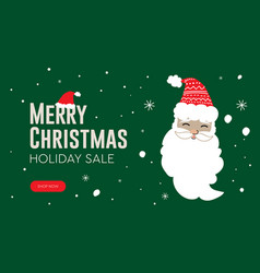 Christmas Sale Web Banner Santa Claus Cartoon