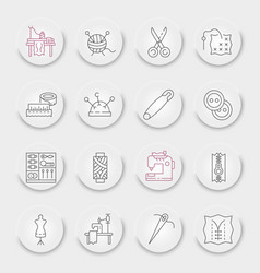 Sewing Line Icon Set