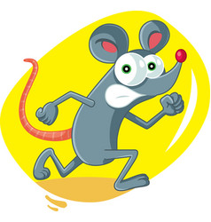 Funny Cartoon Rat Running Scared