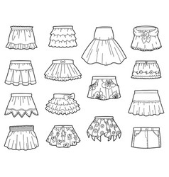 Set Of Skirts Black And White Collection