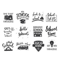 Back To School Calligraphic Letterings Set