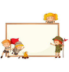 Children on whiteboard banner Royalty Free Vector Image