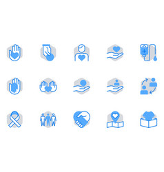 Donation Flat Line Icons Set