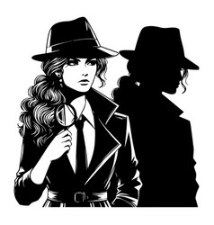 Mafia Silhouette Detective Isolated