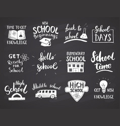 Back To School Calligraphic Letterings Set