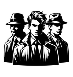 Mafia Silhouette Detective Isolated