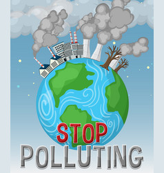 Stop Pollution Banner Concept