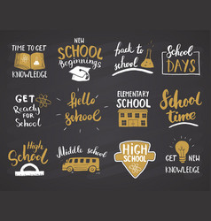 Back To School Calligraphic Letterings Set