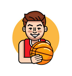 Basketball Player Avatar Icon On White Background