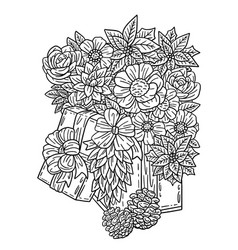 Christmas Bouquet Isolated Adults Coloring Page