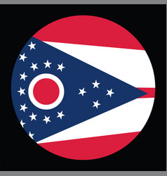 Circle Badge Ohio Flag Isolated