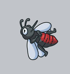 Cute Mosquito Full Of Blood Isolated Cartoon