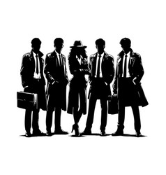 Mafia Silhouette Detective Isolated