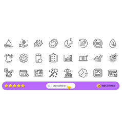 Moon Waterproof And Accounting Line Icons For Web