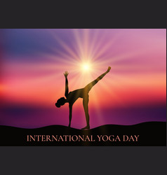 International Yoga Day With Female In Pose