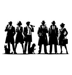 Mafia Silhouette Detective Isolated