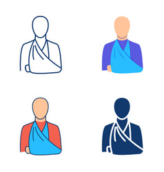 Man With Broken Arm Icon Set