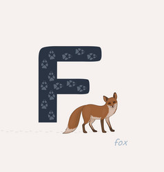 Blue Letter F With Foxs