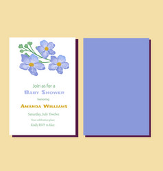 Blue Wildflower Floral Baby Shower Invitation