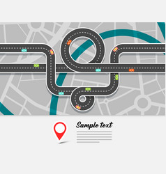 City Map - Top View With Cars Streets Pin