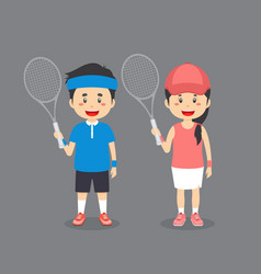 Couple Character Wearing Tennis Outfit