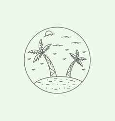 Icon Paradise Coconut Tree Logo Minimalist Design