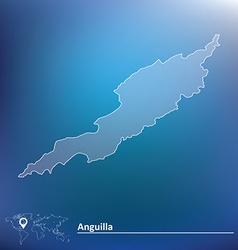 Map anguilla with flag Royalty Free Vector Image