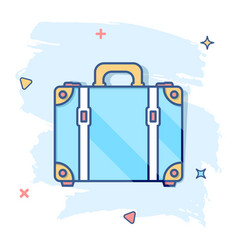 Cartoon Suitcase Icon In Comic Style Case