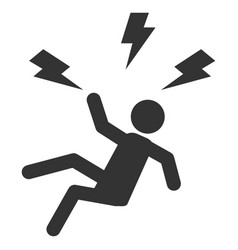 Electric Shock Icon On White Background Man