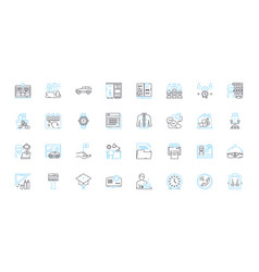 Workplace Linear Icons Set Office Cubicle