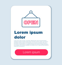 Line Hanging Sign With Text Open Door Icon