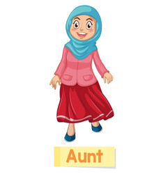 Educational English Word Card Aunt