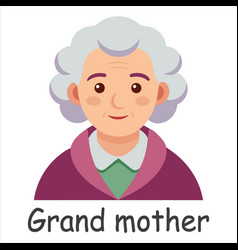 Grand Mother Family Member Isolated Flat On White