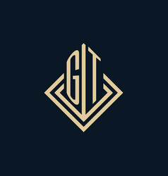 Initials Gt Logo Rhombus Lines Shape Style Luxury