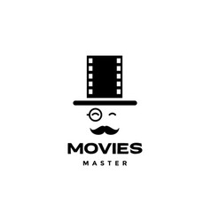 Old Man Detective With Cinema Logo Design