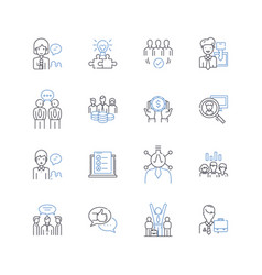 Organizational Talent Line Icons Collection